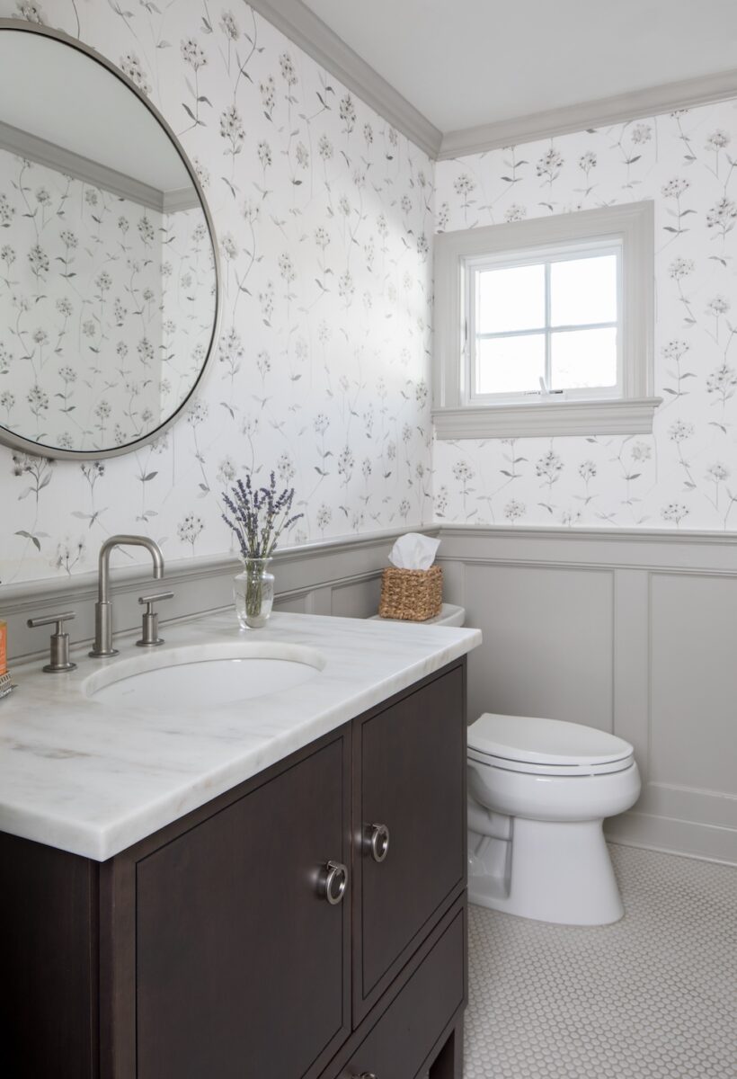 Powder Room Interior Design Gray White