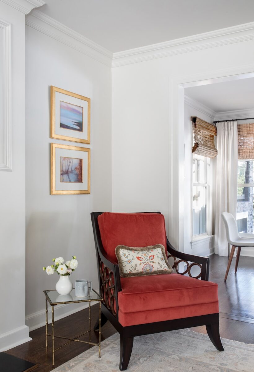 Red Accent Chair Living Room Inteiror Design