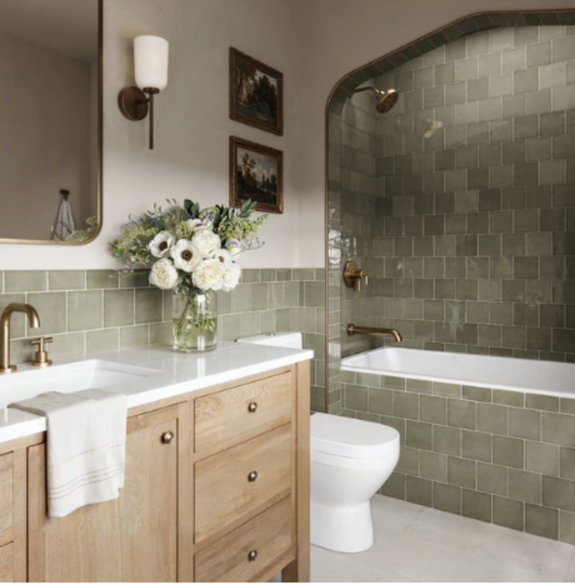 Green tiled bathroom inspiration